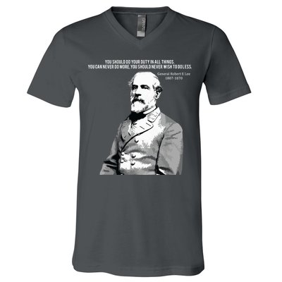 General Robert E Lee Quote V-Neck T-Shirt