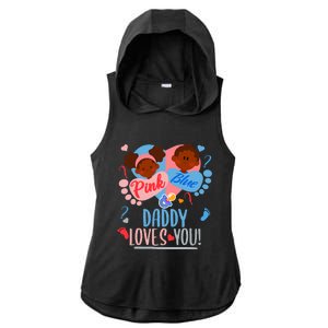 Gender Reveal Ethnic Daddy Loves You Dad Ladies PosiCharge Tri-Blend Wicking Draft Hoodie Tank