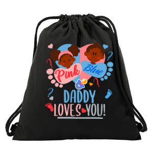 Gender Reveal Ethnic Daddy Loves You Dad Drawstring Bag