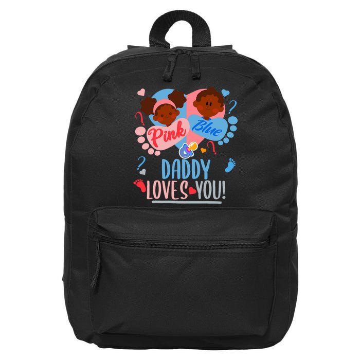 Gender Reveal Ethnic Daddy Loves You Dad 16 in Basic Backpack