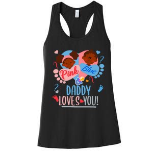 Gender Reveal Ethnic Daddy Loves You Dad Women's Racerback Tank