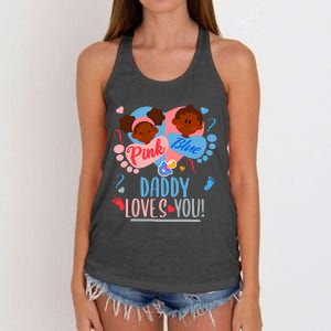 Gender Reveal Ethnic Daddy Loves You Dad Women's Knotted Racerback Tank