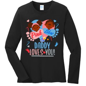 Gender Reveal Ethnic Daddy Loves You Dad Ladies Long Sleeve Shirt