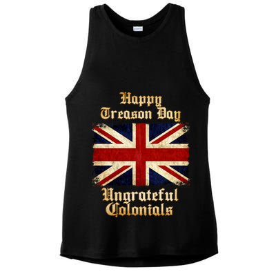 Great Britain Happy Treason Day Ungrateful Colonials Ladies PosiCharge Tri-Blend Wicking Tank