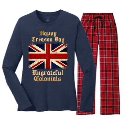 Great Britain Happy Treason Day Ungrateful Colonials Women's Long Sleeve Flannel Pajama Set 