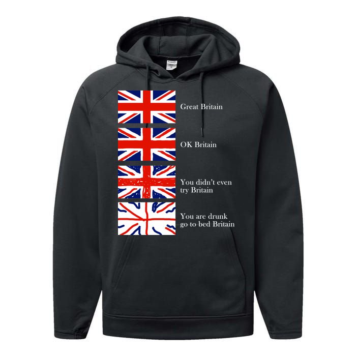 Great Britain OK Britain Funny Sarcastic Performance Fleece Hoodie