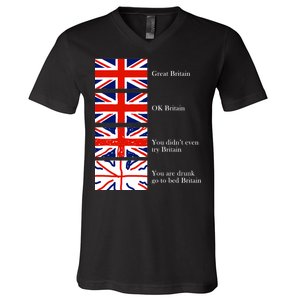 Great Britain OK Britain Funny Sarcastic V-Neck T-Shirt