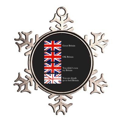 Great Britain OK Britain Funny Sarcastic Metallic Star Ornament