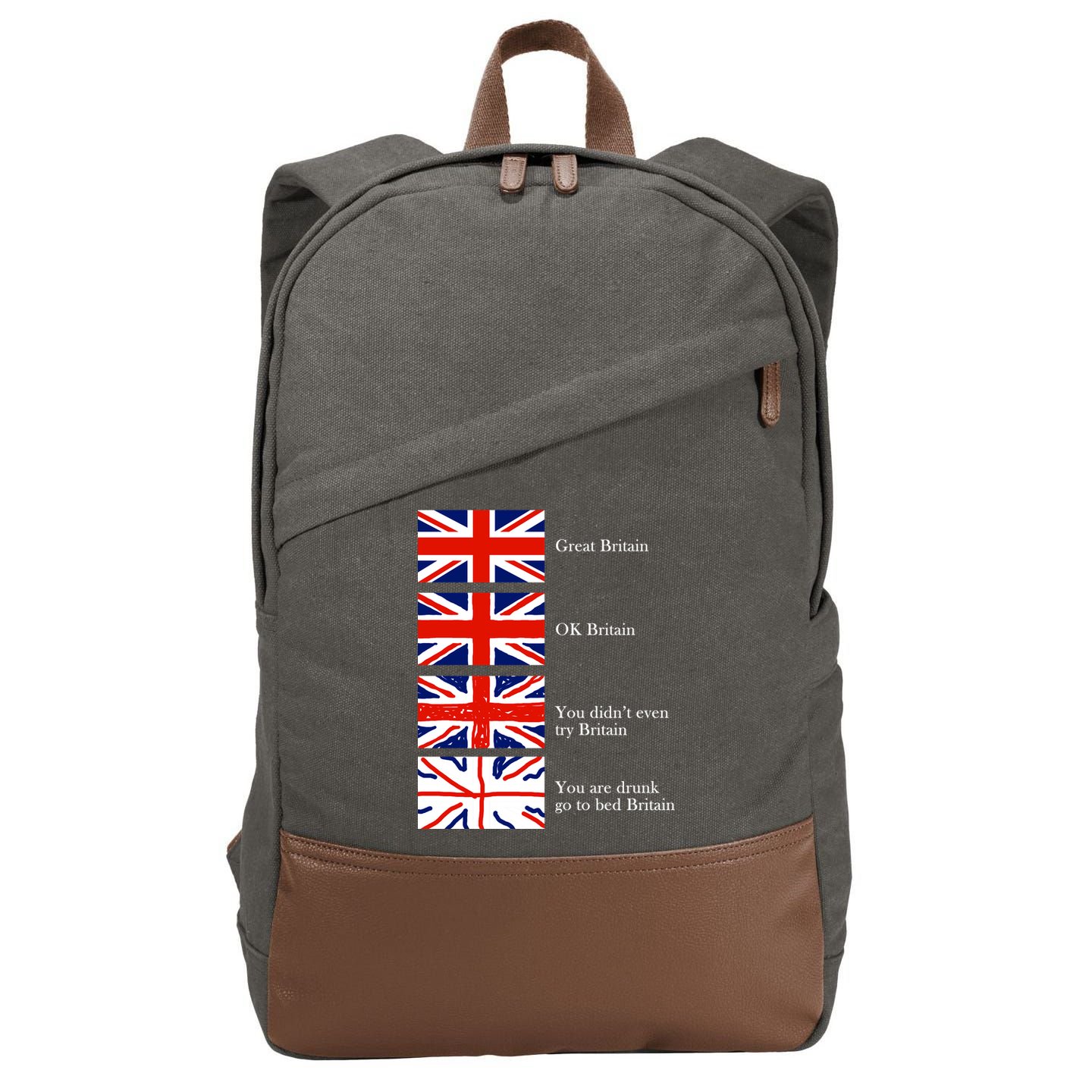 Great Britain OK Britain Funny Sarcastic Cotton Canvas Backpack