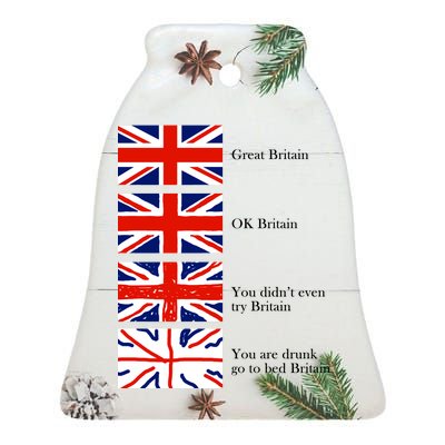 Great Britain OK Britain Funny Sarcastic Ceramic Bell Ornament