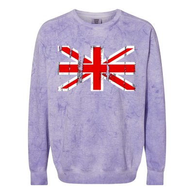 Great Britain Vintage British Union Flag Colorblast Crewneck Sweatshirt