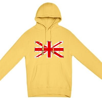 Great Britain Vintage British Union Flag Premium Pullover Hoodie