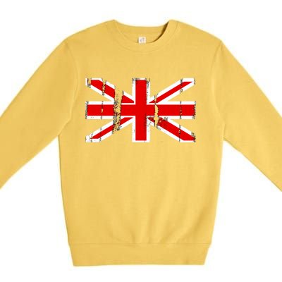 Great Britain Vintage British Union Flag Premium Crewneck Sweatshirt