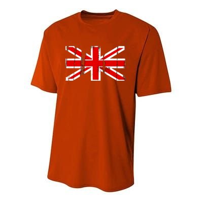 Great Britain Vintage British Union Flag Youth Performance Sprint T-Shirt