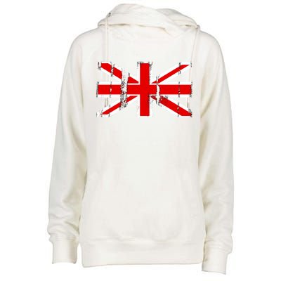 Great Britain Vintage British Union Flag Womens Funnel Neck Pullover Hood