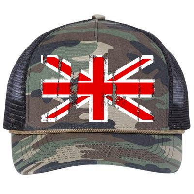 Great Britain Vintage British Union Flag Retro Rope Trucker Hat Cap