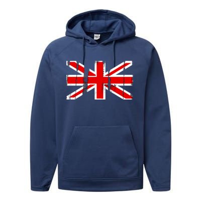 Great Britain Vintage British Union Flag Performance Fleece Hoodie