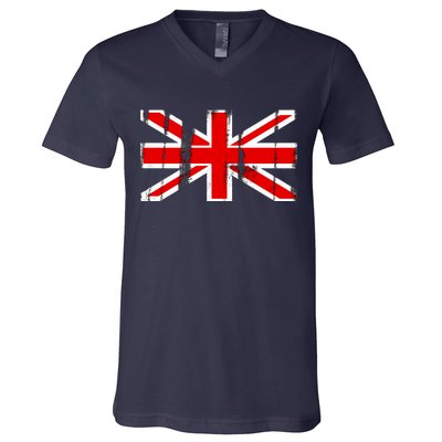 Great Britain Vintage British Union Flag V-Neck T-Shirt