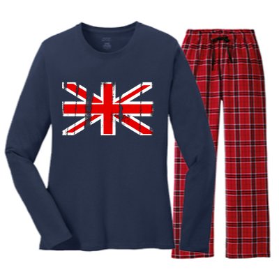 Great Britain Vintage British Union Flag Women's Long Sleeve Flannel Pajama Set 