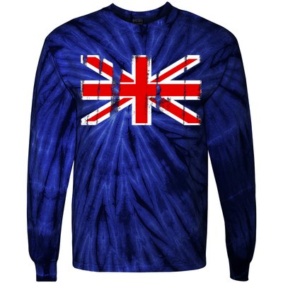 Great Britain Vintage British Union Flag Tie-Dye Long Sleeve Shirt