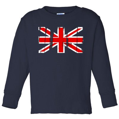 Great Britain Vintage British Union Flag Toddler Long Sleeve Shirt