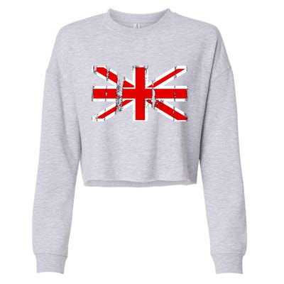 Great Britain Vintage British Union Flag Cropped Pullover Crew