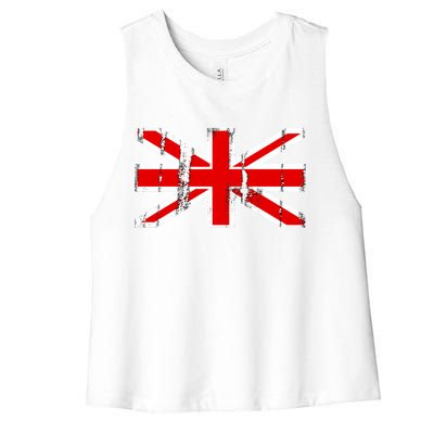 Great Britain Vintage British Union Flag Women's Racerback Cropped Tank