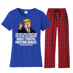 Great Dad! Everyone Agrees Trump Funny Father Women's Flannel Pajama Set