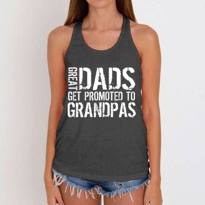 Great Dads Get Promoted To Grandpas Women's Knotted Racerback Tank