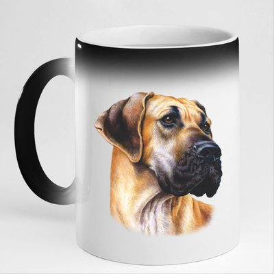 Great Dane Face 11oz Black Color Changing Mug