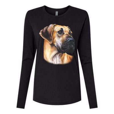 Great Dane Face Womens Cotton Relaxed Long Sleeve T-Shirt