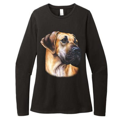 Great Dane Face Womens CVC Long Sleeve Shirt