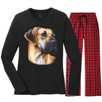 Great Dane Face Women's Long Sleeve Flannel Pajama Set 