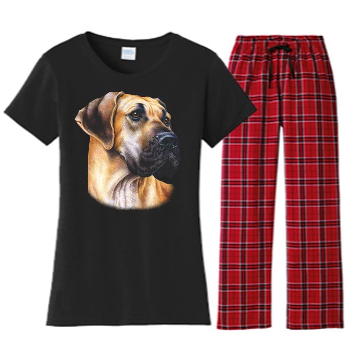 Great Dane Face Women's Flannel Pajama Set