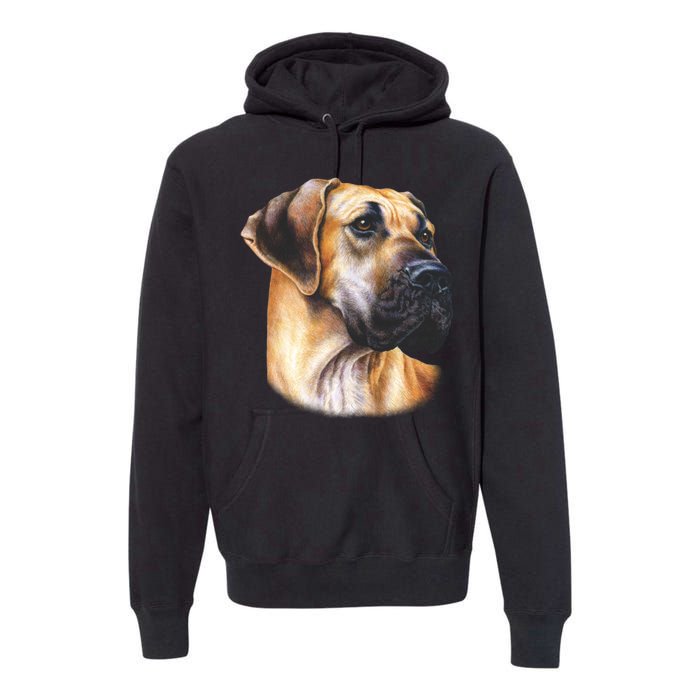 Great Dane Face Premium Hoodie