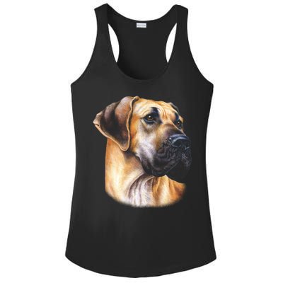 Great Dane Face Ladies PosiCharge Competitor Racerback Tank