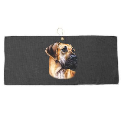 Great Dane Face Large Microfiber Waffle Golf Towel