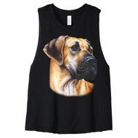 Great Dane Face Women's Racerback Cropped Tank