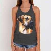 Great Dane Face Women's Knotted Racerback Tank