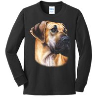 Great Dane Face Kids Long Sleeve Shirt