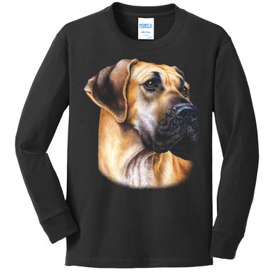 Great Dane Face Kids Long Sleeve Shirt