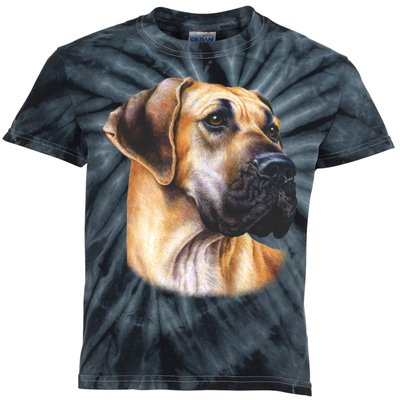 Great Dane Face Kids Tie-Dye T-Shirt