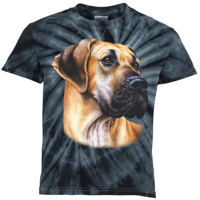 Great Dane Face Kids Tie-Dye T-Shirt