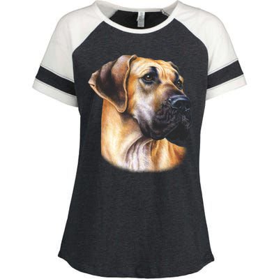 Great Dane Face Enza Ladies Jersey Colorblock Tee