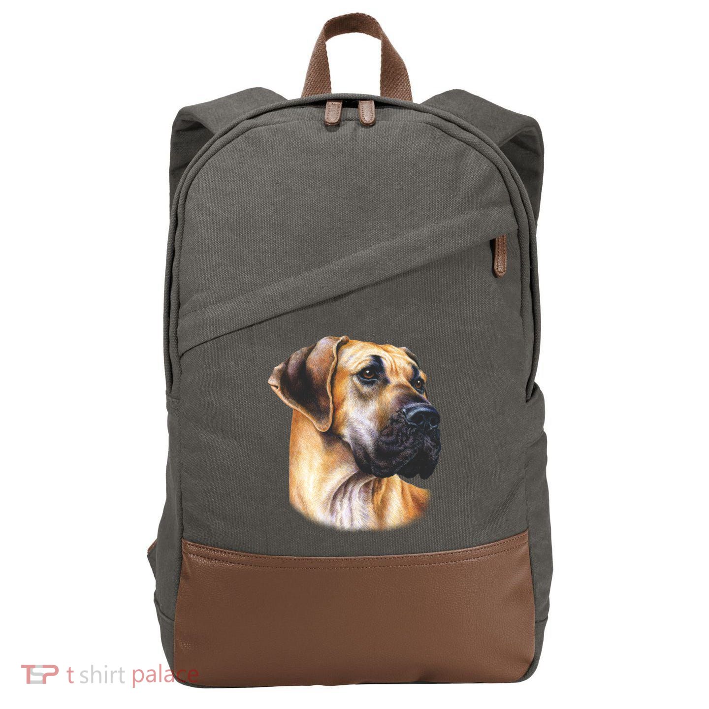 Great Dane Face Cotton Canvas Backpack