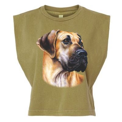 Great Dane Face Garment-Dyed Women's Muscle Tee