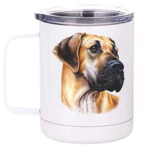 Great Dane Face 12 oz Stainless Steel Tumbler Cup