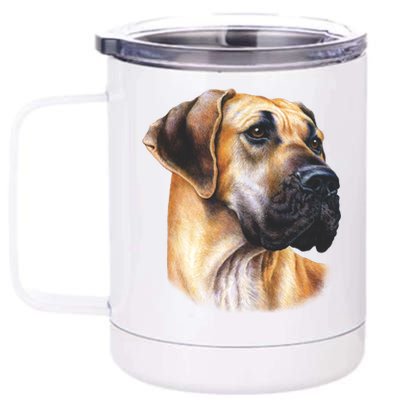 Great Dane Face 12 oz Stainless Steel Tumbler Cup