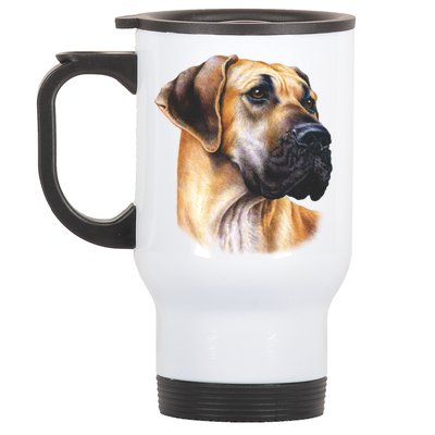 Great Dane Face Stainless Steel Travel Mug