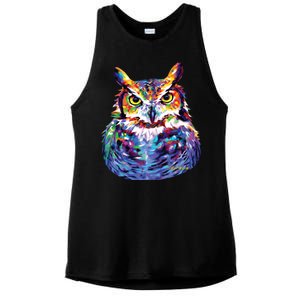 Great Horned Owl Ladies PosiCharge Tri-Blend Wicking Tank